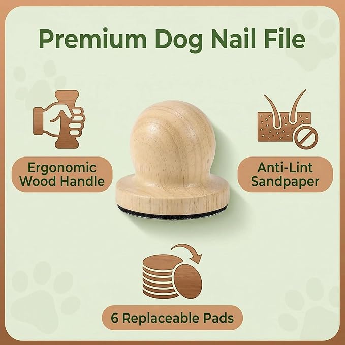 7 Pcs Dog Nail File,Dog Nail File Board,with 6 Pcs Replaceable Sandpape,for Dogs and Cats Grooming Tool