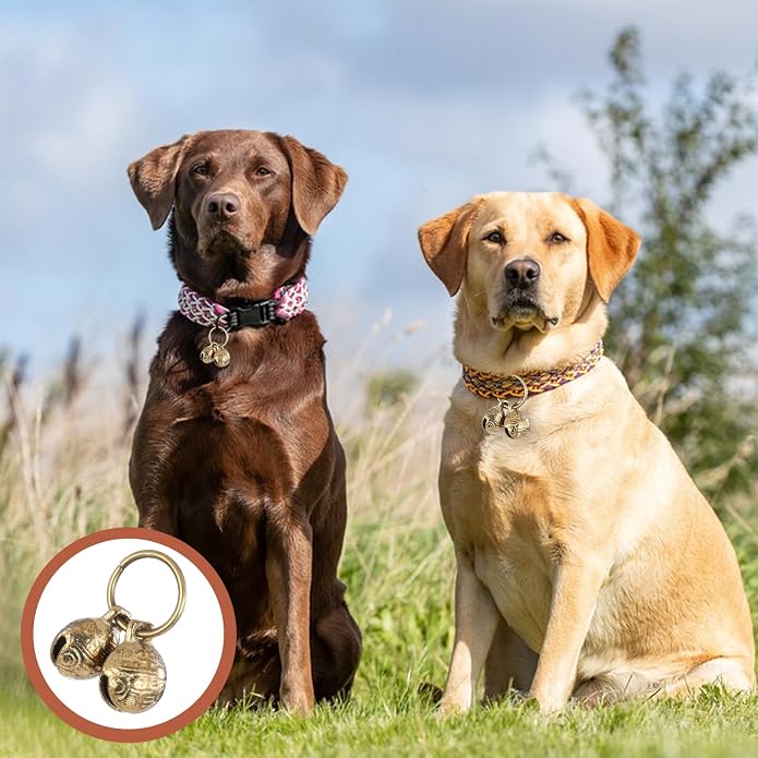 Styquenzer Copper Bell for Dog Collar, 4 PCS Brass Dog Bells Extra Loud Collar Bell for Pet Tracking Anti Lost Training Pets Pendant Accessories Anti Theft Bells for Little Dogs & Cats