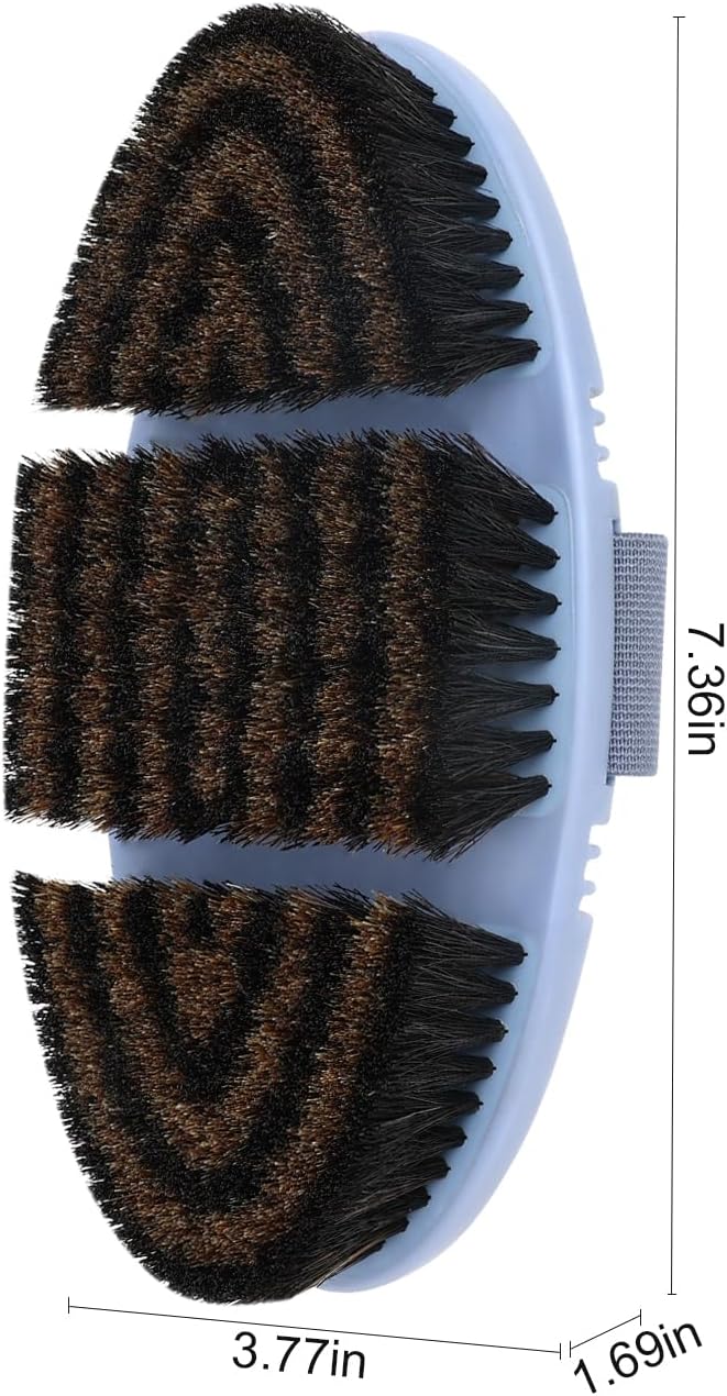 Horsehair Horse Brush for Grooming Flexible Horse Finishing Brush Professional Horse Cleaning Tool for Horse Short-Haired Cats&Dogs Gentle Effective Bath Massage Remove Dirt