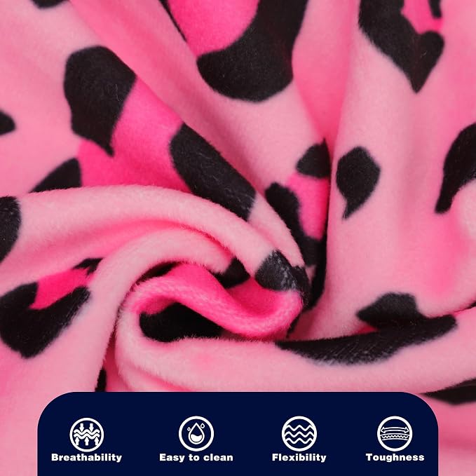 Paiaite Dog Pajamas Onesie: Comfortable Four-Legged Apparel for Small, Medium, & Large Dogs, Polyester Material for Comfort, Wrinkle Resistance, Moisture Wicking, and Stretchiness Pink Leopard M