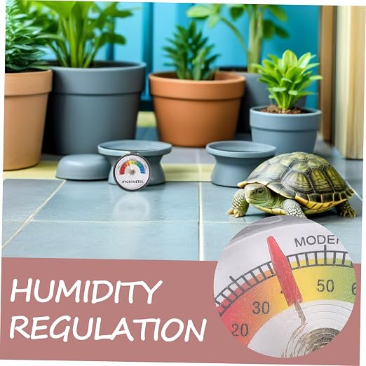 Amosfun 2pcs Reptile Terrarium Hygrometers for Turtle Enclosure Humidity Monitoring and Control Accessories with Accurate Measurement for Pet Habitat Maintenance