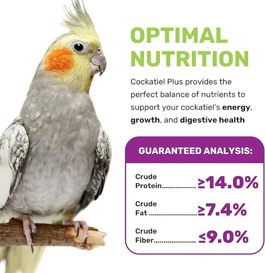 Cockatiel Plus 25 lbs, Cockatiel Bird Seed, Nutrient-Rich Mixed Birdseeds, Bird Food for Cockatiels, Natural Mixed Seeds for Other Small Parrot, Support Daily Growth Energy and Healthy Balanced Diet
