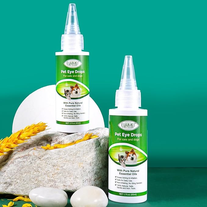 VOSIFSDIY Eye Drops for Dogs, 2PCS Cats and Dogs Eye Drops, Dog Eye Infection Treatment Relieve Eyes Itching & Irritation, Pink Eye & Allergies Symptoms Safe & Gentle Formula