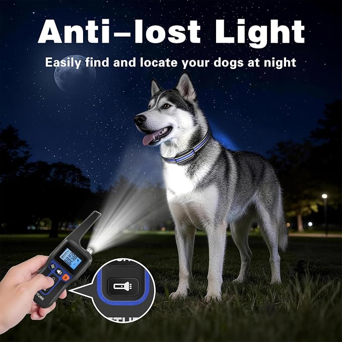 Dog Bark Collar 2 Dogs(7-120Lbs) - 2 in 1 Dog Training Collar with Remote, 3300Ft Waterproof Automatic Bark Collar for Large Medium Small Dogs, Beep, Vibration (1-100) and Humane Shock (1-100)