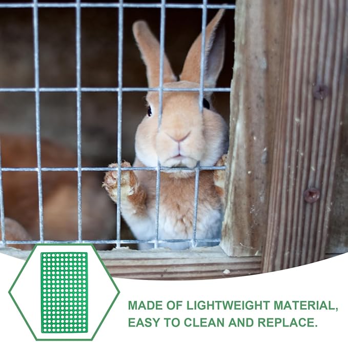 GANAZONO Rabbit Cage Mat 2 Pack Pet Feet Mat with Circular Holes for Claw Safety Easy Cleaning Rabbit Cage Isolation Board 19.68X11.81X1.57In