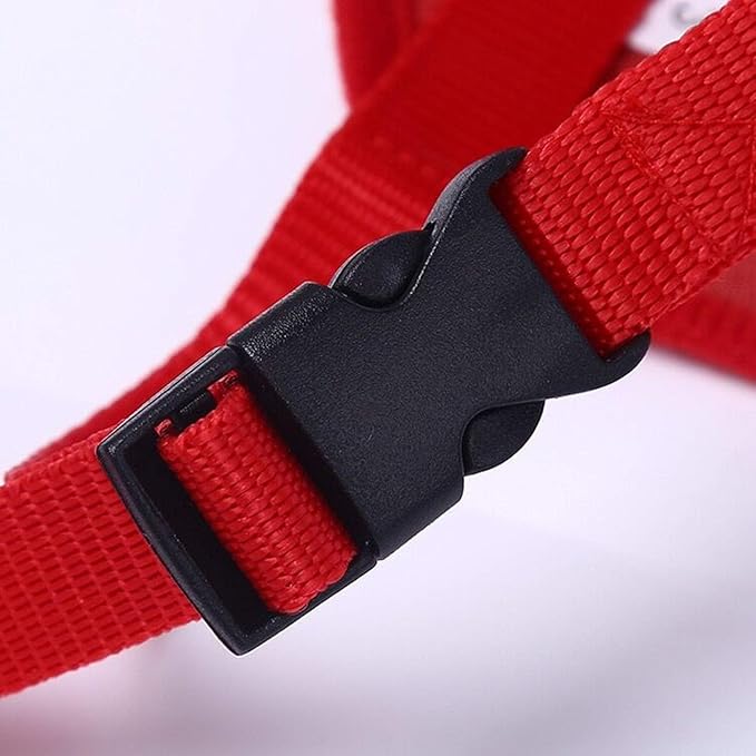 Dog Muzzles Suit, 7 PCS Adjustable Breathable Safety Small Medium Large Extra Dog Muzzles for Anti-Biting Barking Chewing Protection (Red)