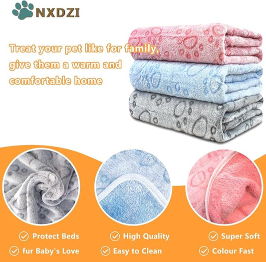 Dog Blankets for Medium Large Dogs Washable, 3 Pack Pet Blanket Washable 41" x 31", Fuzzy Soft Puppy Blanket Throw Cover for Kennel Crate Bed, Blanket for Dogs, Pet Blankets for Dog