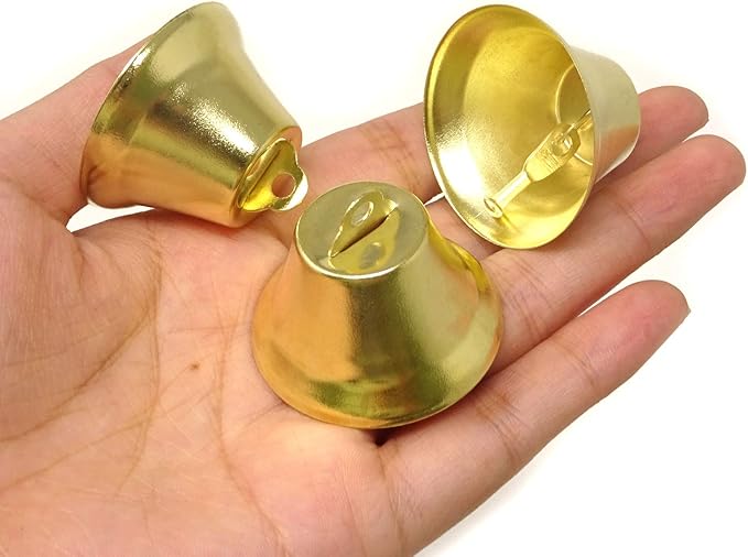 Honbay 20PCS 38mm/1.5inch Gold Jingle Bells Bridal Bells Decoration Bells Christmas Bells for Dog Potty Training, Housebreaking, Making Wind Chimes,Christmas Wreath and etc