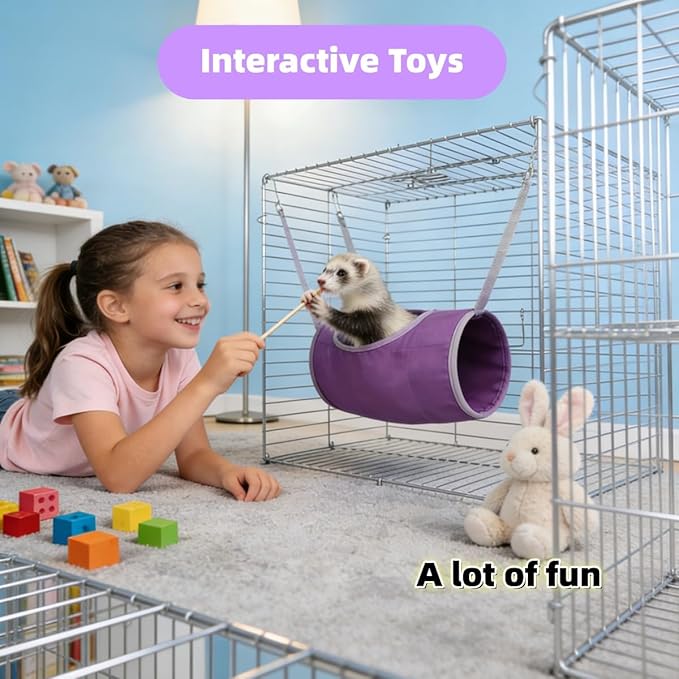 3 Pack Ferret Tunnel Hanging Warm Swinging Hammock Bed Hideout Sugar Glider Tube for Ferret Guinea Pig Rat Squirrel (3Pcs)