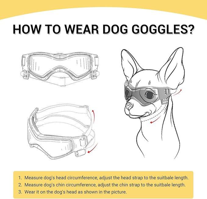 PETLESO Dog Goggles Small Breed, UV Protection Dog Sunglasses Windproof Anti-Fog Doggy Glasses for Small to Medium Breed Outdoor Riding Driving Motorcycle, Medium Pink
