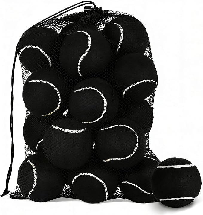 INSUM Squeaky Dog Balls - Squeaky Tennis Balls for Dogs, Black | Medium - 2.5'', 20Pack