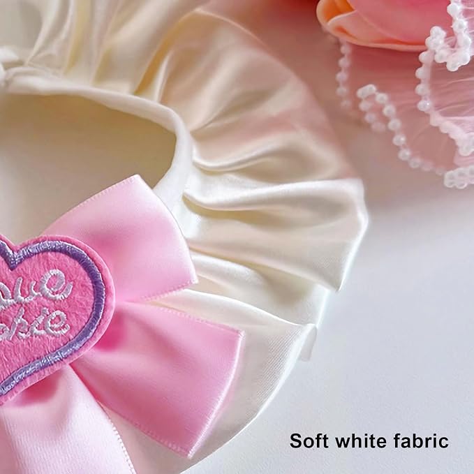 Elegant Lace Cat Collar with Cute Bow,Kitty Collars with Bow Tie,Pet Lace Bib Collar with Cute Bow,Cat Princess Costumes,Pink,1 Piece