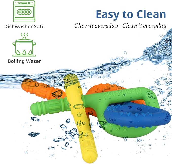 Sensory Chew Toys for Autistic Chewers, 4 Packs Oral Motor Chew Toys for ADHD, SPD, Oral Motor Stimulation or Special Needs (Color 1)