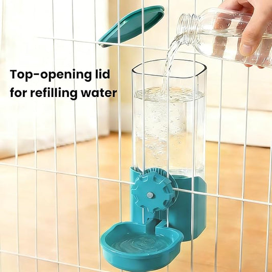 Rabbit Water Bottle for Cage Crate, 29oz No Drip Hanging Automatic Pet Water Dispenser for Small Animal Guinea Pig Bunny Chinchilla Ferret Hedgehog Puppy Cat (Blue)