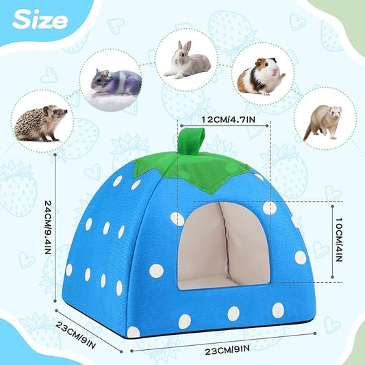 Guinea Pig Hideout Warm Fleece Small Animal Bed Washable Pet Cushion Winter Warm Sleeping Nest for Hamster Rabbit Chinchilla