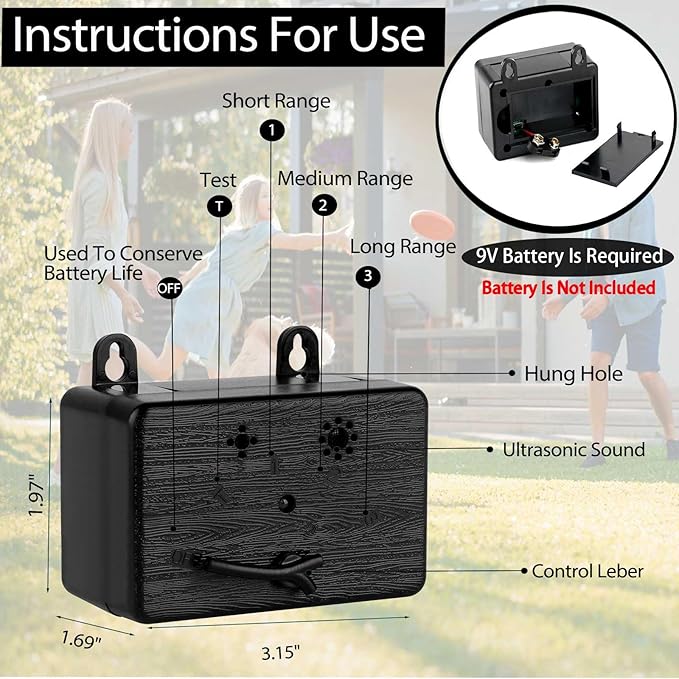 Anti Barking Device, 50 FT Ultrasonic Dog Barking Control Device, Neighbor Dog Silencer, 4 Modes Bark Box, Dog Barking Silencer for Indoor and Outdoor Use, Waterproof Dog Barking Deterrent O