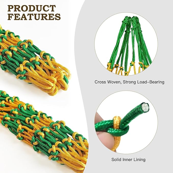 Hay Net for Horses,Slow Feed Hay Bag for Horses Goat Sheep,Hanging Hay Feeder Bag for Horses Stable Stall Paddock Rest Toy (Black+Green+Yellow)