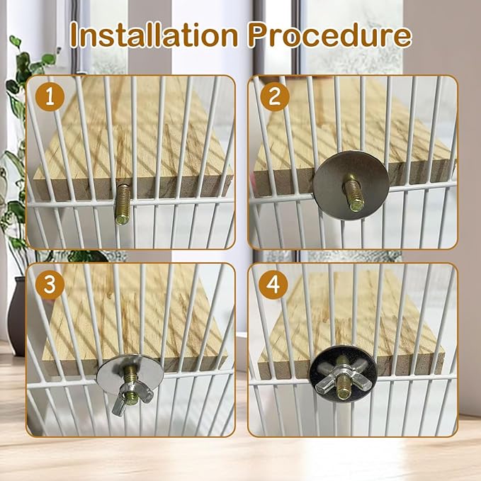 Chinchilla Ledges Wood Sets, Hamster Wooden Stand Platform with Lava Ledge Blocks Chew Toys Small Animal Cage Accessories for Rat Gerbil Guinea Pig Chipmunk Squirrel Mouse