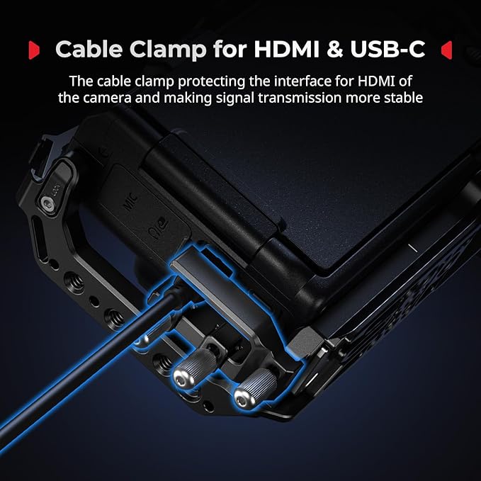 SmallRig ZR Camera Cage Kit for Nikon ZR, Full Cage with Silicone Grip, Top Handle for ARRI, Cable Clamp for HDMI, Built-in Cold Shoe and Quick-Release Plate for Arca - 5647