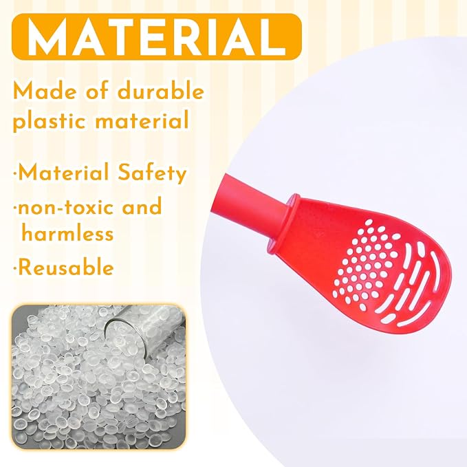 Hamster Sand Bath Scoop for Small Pet, 2Pcs, Red+White | Dust-Free, Odor Control Small Pet Care