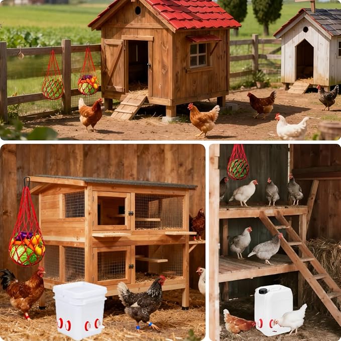 27-Pack Chicken Feeder Ports Kit - Spill-Resistant Design Feed Saver with Custom Hole Saw Tool - Durable DIY Gravity Poultry Accessories