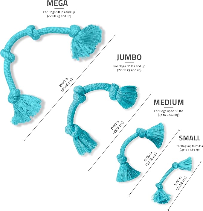 Playology Dog Toys | Dri-Tech Rope Tug of War Dog Toy for Tough Chewers | Peanut Butter Scented Medium Tug Rope Toys for Dogs