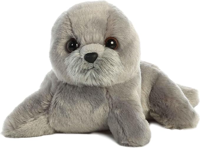 Aurora® Adorable Mini Flopsie™ Harpo Seal Stuffed Animal - Mini Companions Ready for Playful Adventures - for Kids All Ages, Toddlers, Adults, and Families - Gray 7 Inches