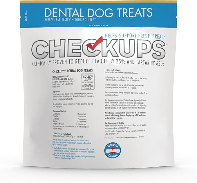 Dental Dog Treats for Oral Care, Fresh Breath & Plaque Control - 24 Treats, 48 oz. (4 Pack) - Delicious Chews for Happy and Healthy Dogs