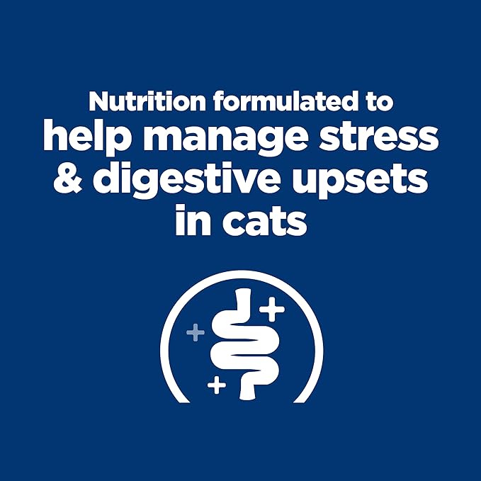 Hill's Prescription Diet Gastrointestinal Biome + Stress Digestive/Fiber Care Wet Cat Food, Chicken & Carrot Stew, 2.8 oz. Pouches, 24-Pack