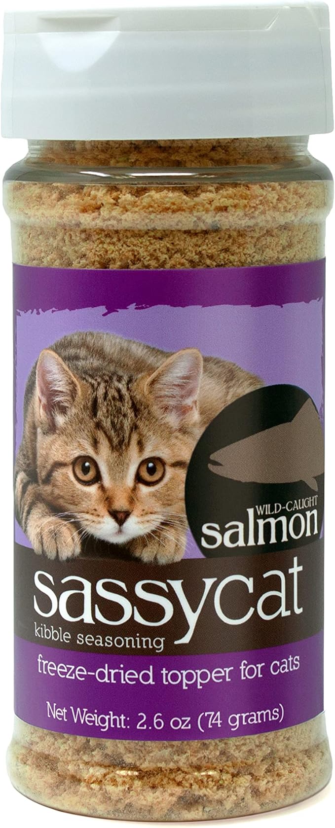 Herbsmith Sassy Cat Kibble Seasoning – Freeze Dried Salmon – Cat Food Topper for Picky Eaters – Wild-Caught Salmon