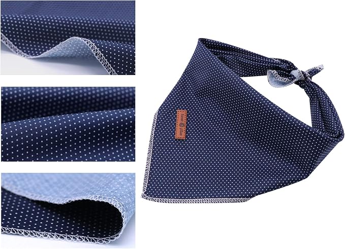Lionet Paws Dog Bandana for Small Medium Large Dogs, Cat Kerchief Blue DOIT, Triangle Bibs Scarf for Girl or Boy
