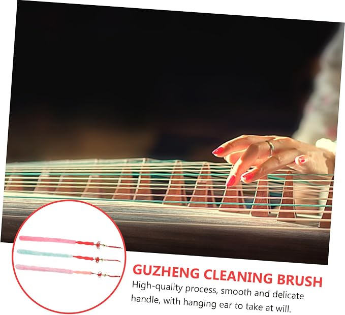 Generic 3pcs Assorted Color Guzheng Cleaning Brushes Durable Rabbit Removal Tool for Musical Instruments Easy to Use for Guzheng Care