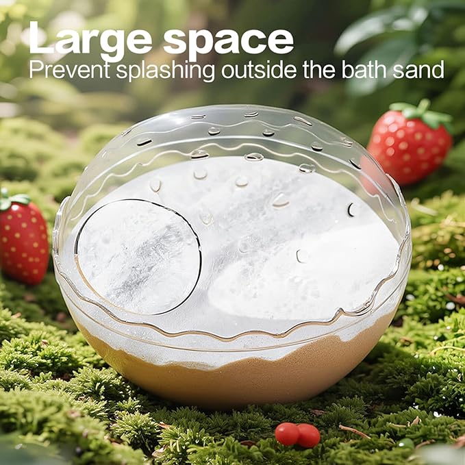 Hamsters Bathtub Box,Hamster Bathroom,dust Bath for Hamster,Hamster Sand Bath Container,Hamster Bath,Hamster Bathing Bowl,Transparent Toilet for for Hamster Cage Accessories (5.5x5.5x4 inch)
