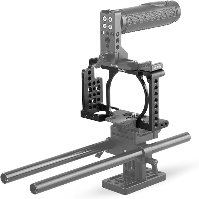 SmallRig Camera Cage only for Sony A6000 A6300 ILCE-6000 ILCE-6300 NEX7, A6000 Cage with 1/4" 3/8" Mounting Points and Built-in Cold Shoe - 1661