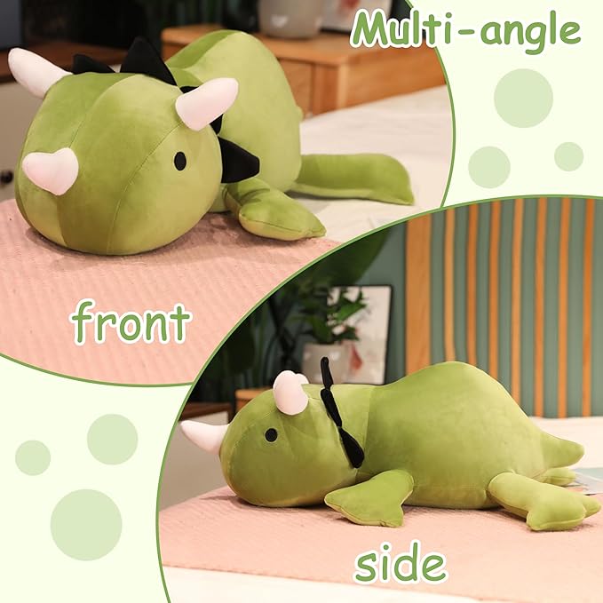 SQEQE Weighted Dinosaur Plush, Weighted Dinosaur Stuffed Animal, Dino Plushies Pillow Toy Gift for Kids Adults 13.8 Inch, 1.6 Lbs