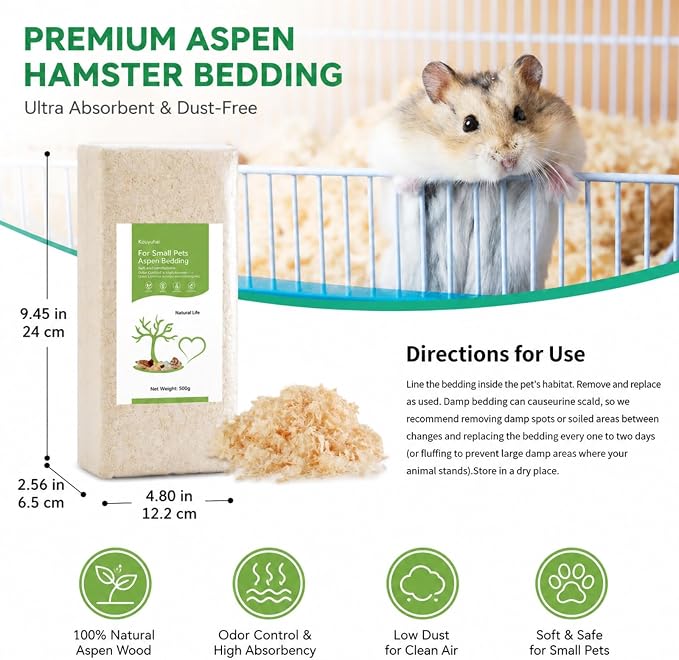 18oz Small Pet Bedding, Low Dust, Odor Control, Ultra Absorbent, for Hamsters, Guinea Pigs, Parrots, Rabbits, Gerbils, Mice & Small Animals