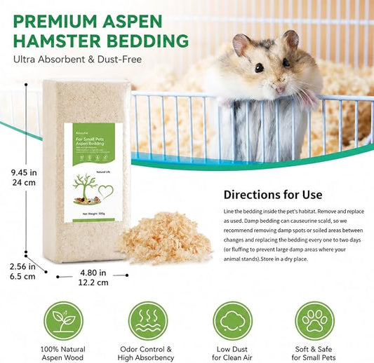 18oz Small Pet Bedding, Low Dust, Odor Control, Ultra Absorbent, for Hamsters, Guinea Pigs, Parrots, Rabbits, Gerbils, Mice & Small Animals