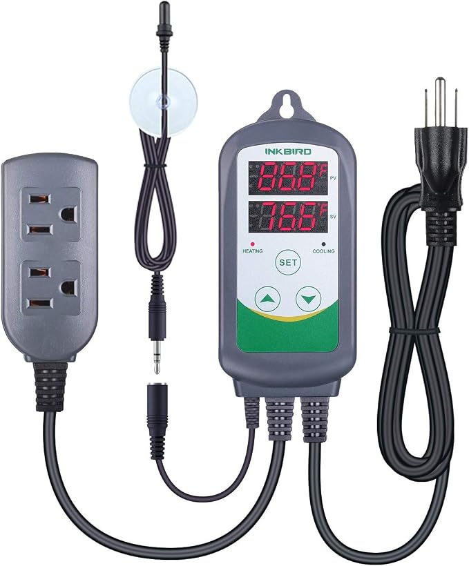 Inkbird ITC-308S Aquarium Heating and Cooling Dual Stage Temperature Controller Freshwater Saltwater Aquarium Tropical Fish Ornamental Shrimp