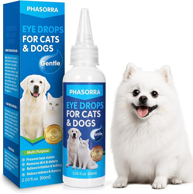 Dog & Cat Eye Drops, Soothing Eyes, Relieve Eye Irritation & Itching, Redness, Gentle and Safe - 2 fl oz