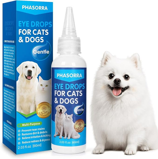 Dog & Cat Eye Drops, Soothing Eyes, Relieve Eye Irritation & Itching, Redness, Gentle and Safe - 2 fl oz