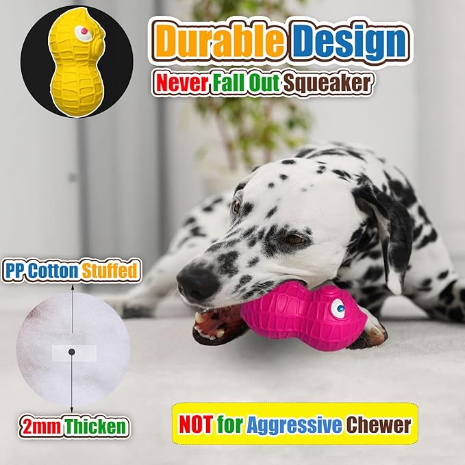 HOLYSTEED Latex Squeaky Dog Toys for Large Dogs – Natural Latex Dog Squeaky Balls for Dogs Big, Soft Rubber Dog Squeak Toys with Squeaker, Interactive Fun for Indoor & Outdoor Play
