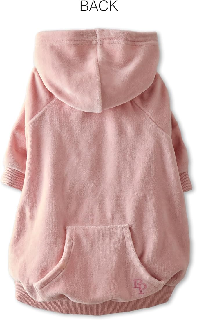 Pet Passion Cooper II Organic Cotton Velour Dog Hoodie Pet Coat for Small, Medium and Large Dogs, Pink, XX-Large (70-110 lbs)