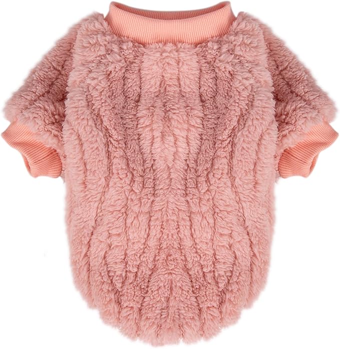 FabriCastle Dog Sweaters, 3-Pack Dog Clothes for Small Dogs Girl & Cats, Soft and Warm Pet Coats, Winter Pet Jacket, Doggy Apparel Costumes, Puppy Outfits (Ivory,Pink,Coral, Large)