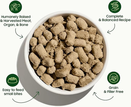 smallbatch Pets Freeze-Dried Raw Dog Food – Duck Recipe – 7oz Small Bites – Grain Free, High Protein, Complete Meal or Topper – Made in USA with Organic Produce & Humanely Raised Duck