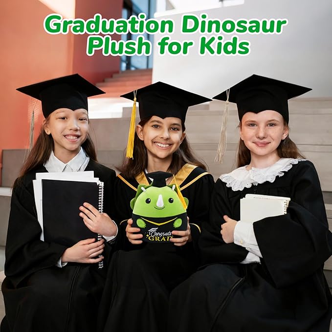 Graduation Dinosaur Stuffed Animal, 8 Inch Graduation Plush with Diploma Tassel Hat, Kindergarten Graduation Gifts for Kids Boys Girls, Elementary School Preschool Graduation Gift 2026