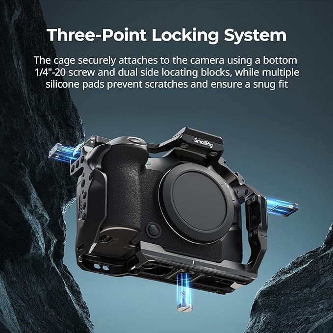SmallRig Camera Cage Kit for Canon R6 Mark III / R6 Mark II with Top Handle, Side Handle and Cable Clamp, HawkLock Dual NATO Rails, Quick Plate for Arca, Support Handheld and Low-Angle Shooting-5956
