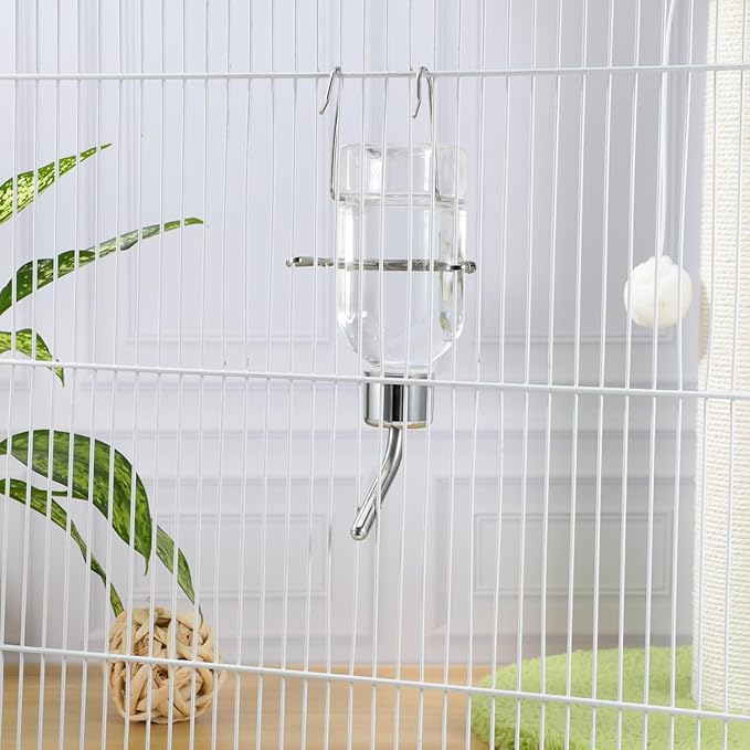 POPETPOP 2Pcs Pet Water Feeder Bunny Fountain Drinking Bottle for Small Pets Automatic Hanging Dispenser for Hamsters and Rabbits Design