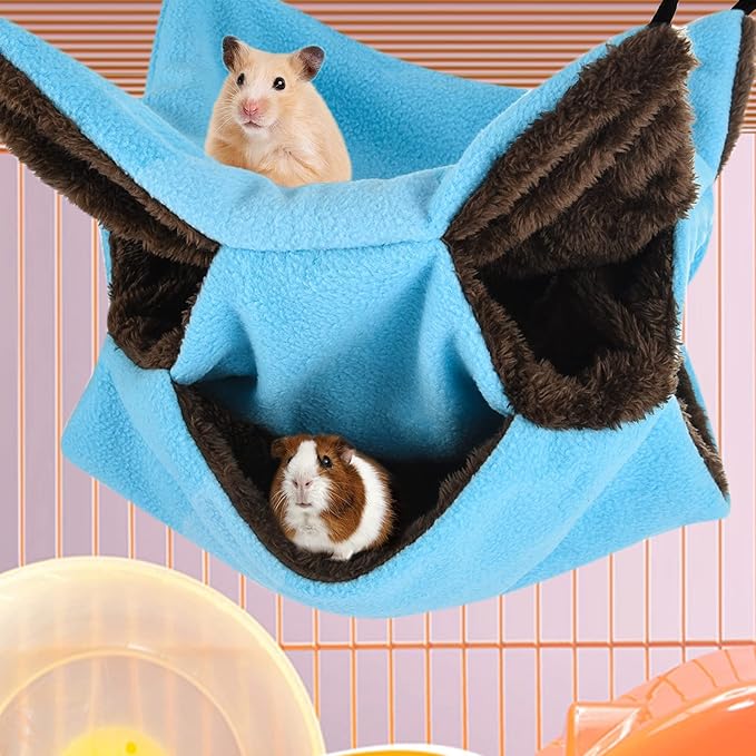 3 Tier Ferret Rat Hammock,Guinea Pig Cage Accessories,11.8x11.8Inches,Pet Cage Hanging Bunkbed Hammock for Small Animals,GuineaPig,Ferret,Kitten,Squirrel,Chinchilla,Rat,Parrot