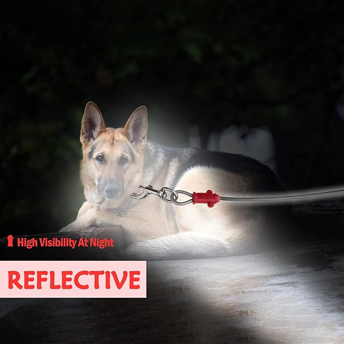 Petest Reflective Tie Out Cable with Crimp Cover for Super Dogs Up to 250 Pounds, 40 Feet