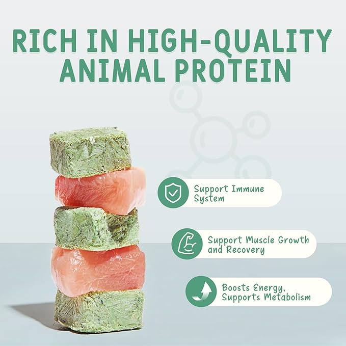 Freeze Dried Cat Grass & Chicken Treats (3.53oz/100g) - Natural Hairball Relief & Digestive Support - Dental Cat Chews for Teeth Cleaning & Fresh Breath - Grain-Free